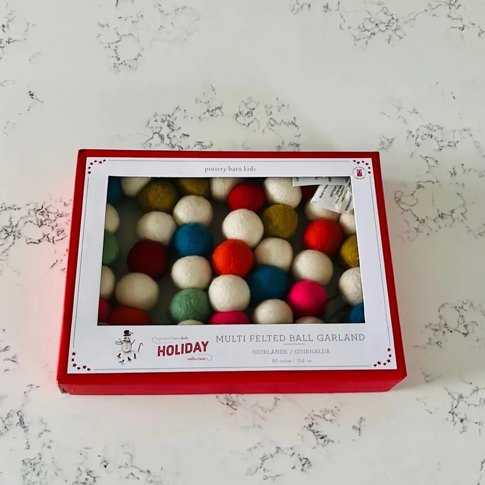 Pottery Barn Kids Multi Felted Ball Garland - Picture 5 of 13